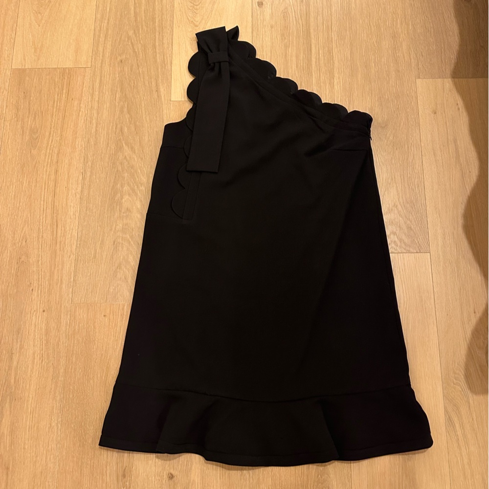 Victoria Beckham for Target Black One Shoulder Dress Bow and Scallop Trim